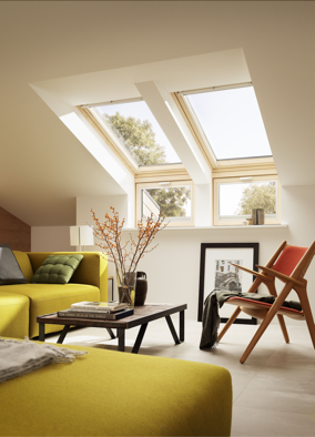 Loft conversion with skylights